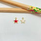 FO1022 Colgante mini estrella borde con puntitos con resina color 9x9 mm mas argollita Figura Baño Oro
