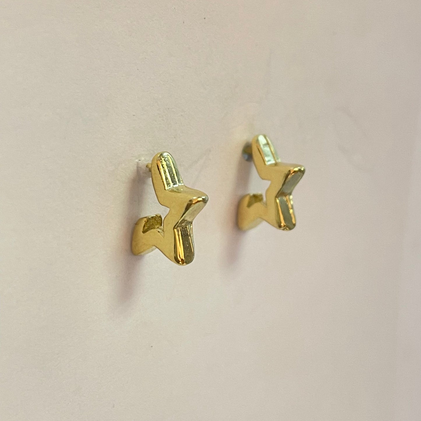 XO291 Aro argolla estrella chica 10 mm Espesor 2 mm Aro Baño Oro