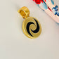 FO07 Colgante Resina Color Negro 21 mm mas valier tipo Bulgari Figura Baño Oro