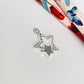FP906 Colgante Estrella Circones y Mini Estrella Lisa 15x15 mm más argollita Figura Baño Plata