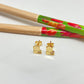 XO247 Aro Rombos y Circón 7x10 mm Aro Baño Oro