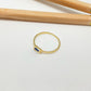 WO57 Anillo 1 circon zafiro baguette 4x2 mm argolla 1 mm espesor Anillo Baño Oro Anillos Bañados hecho de Bronce Bañado en Oro 18K Joyas Bañadas en Oro