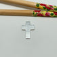 FP1031 Colgante Cruz Lijada argolla posterior 24 x 17 mm Figura Baño Plata
