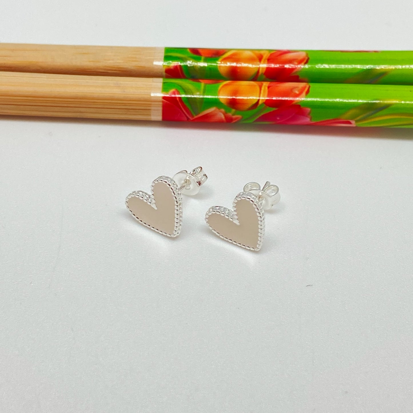 XP277 Aro Corazón con resina color 10x10 mm Aro Baño Plata