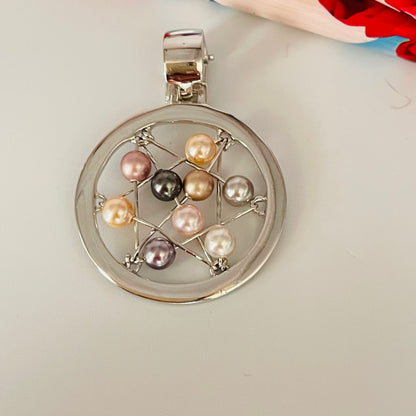 FP04 Colgante alambrismo con opciones de cuentas 27 mm mas valier Bulgari Figura Baño Plata