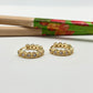 XO249 Aro Argolla de Presión 6 Circones Circón Cristal y 4 Mini Flores posteriores  Bordes Rutilados diá. 15 mm Ancho 3 mm Aro Baño Oro