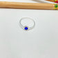 WP59 Anillo solitario circon zafiro 6 mm argolla 1 mm espesor Anillo Baño Plata Anillos Bañados hecho de Bronce Bañado en Plata 50 ml Joyas Bañadas en Plata