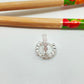 XP249 Aro Argolla de Presión 6 Circones Circón Cristal y 4 Mini Flores posteriores  Bordes Rutilados diá. 15 mm Ancho 3 mm Aro Baño Plata