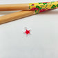 FP1022 Colgante mini estrella borde con puntitos con resina color 9x9 mm mas argollita Figura Baño Plata