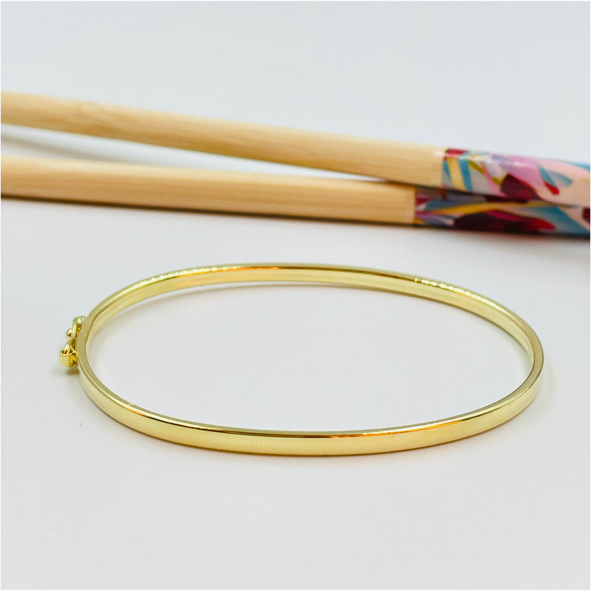 EO15 Esclava Lisa Finita con broche 65x50x3 mm Esclava Baño Oro