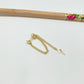 XO306 Aro base mini estrella 4 mm y mini rayo 10x4 mm colgado en cadena de 2.5 cm largo Aro Baño Oro