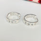 XP213 Aro Argolla Presión Circones y Corazones Calados 13 mm ancho 4 mm Aro Baño Plata Aros Bañados en Oro y Plata hecho de Bronce Bañado en Plata 50 ml Joyas Bañadas en Plata