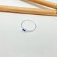WP57 Anillo 1 circon zafiro baguette 4x2 mm argolla 1 mm espesor Anillo Baño Plata Anillos Bañados hecho de Bronce Bañado en Plata 50 ml Joyas Bañadas en Plata