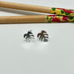 XP313 Aro Monstera 12 x 10 mm Aro Baño Plata Aros Bañados hecho de Bronce Bañado en Plata 50 ml Joyas Bañadas en Plata