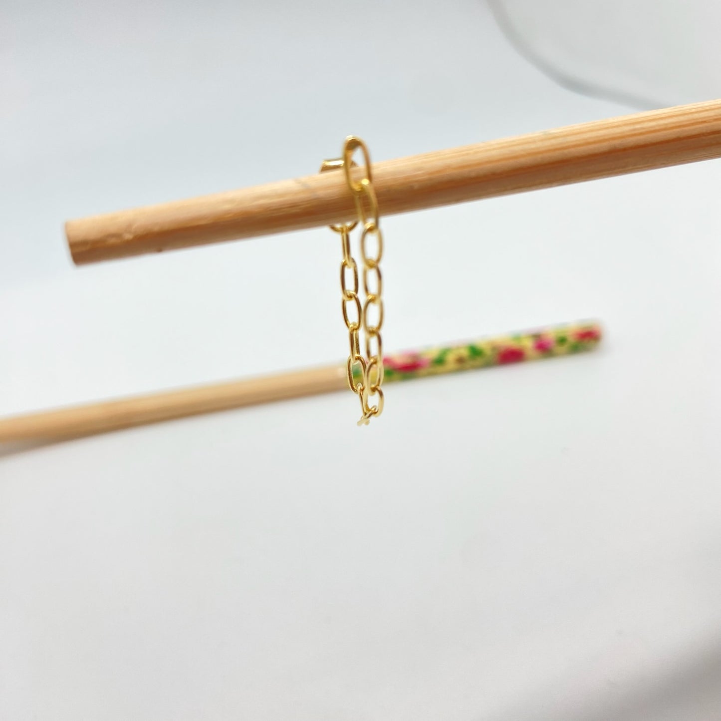 XO304 Aro Cadena candado eslabon 4x2 mm Largo cadena 6 cm Aro Baño Oro