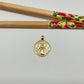FO1030 Colgante Virgen y Estrellas en relieve borde irregular 18 mm valier para pasar 5 mm Figura Baño Oro