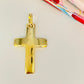 FO900 Colgante Cruz Lisa con balier 25x17 mm Balier 7 mm Figura Baño Oro