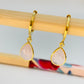 XO102 Argolla Gota Cuarzo Rosa Aro Baño Oro